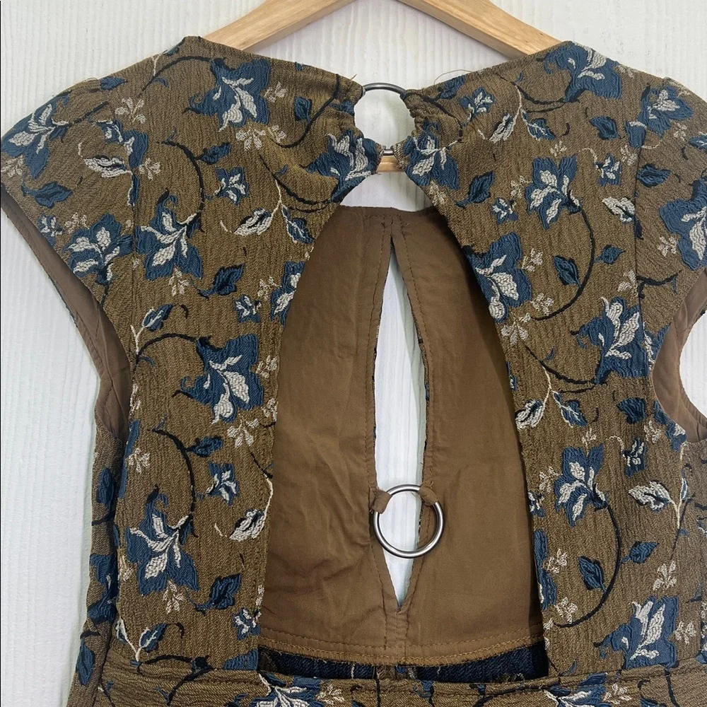Free People - Say Yes Textured Colorful Keyhole Short Sleeve Mini Dress Size 6